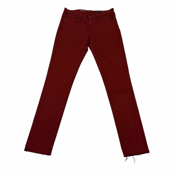 AG Adriano Goldschmied Super Skinny Ankle Jeans – Burgundy - Size 25 - Picture 2 of 10